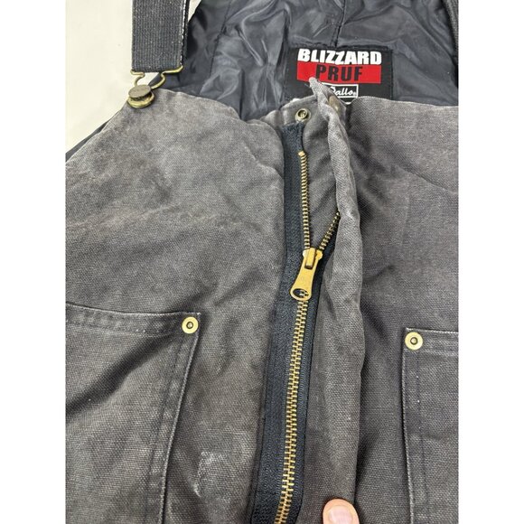 Vintage Walls Blizzard Pruf Canvas Insulated Bib Overalls Mens XXL Black GUC - Picture 10 of 14